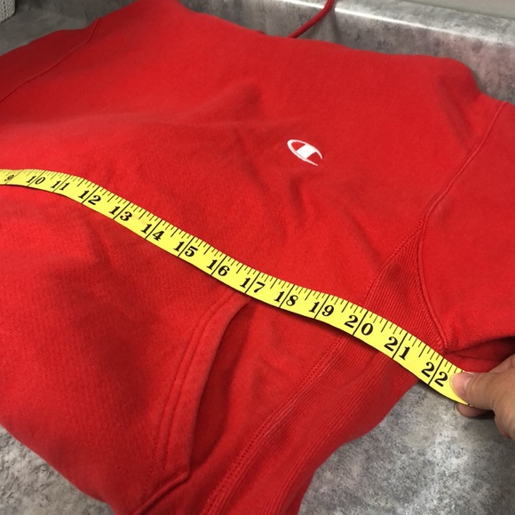 Champion red sweater shirt hoodie - Picture 4 of 9